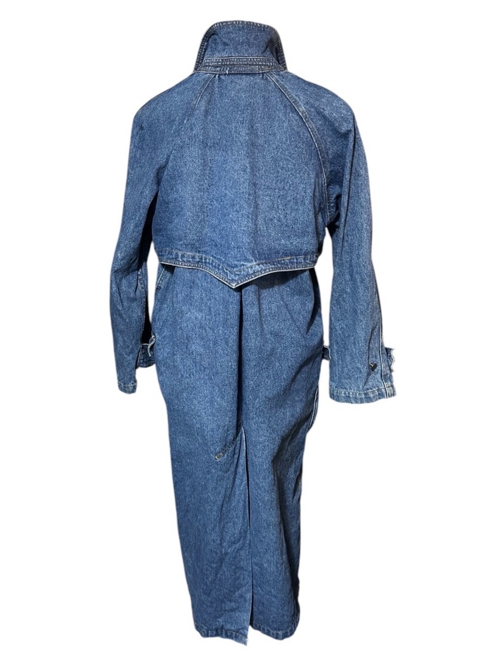 Vintage 80’s Avon Fashions Denim women's Double-Breasted Trench Coat size M - Picture 2 of 14